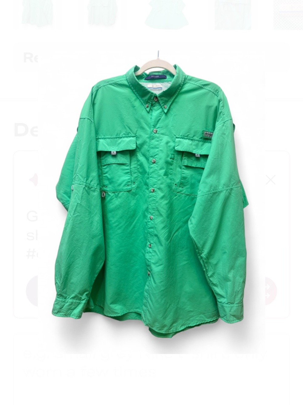 Columbia Men's Vibrant Kelly Green Lightweight PFG  Bahama II Shirt